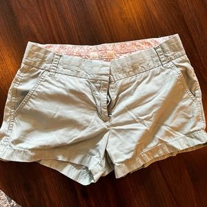 J CREW chino shorts, mint green, size 4